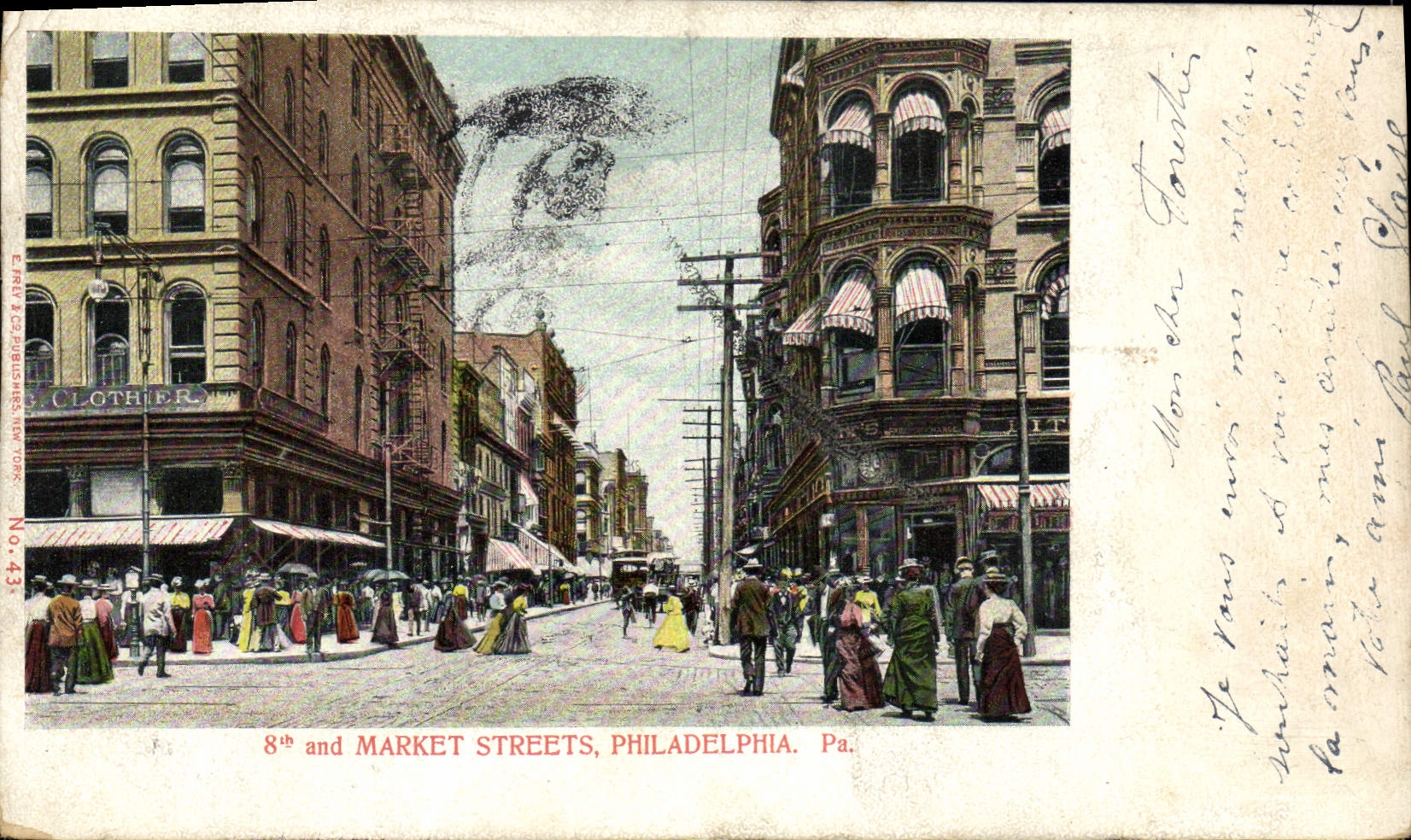 Calles de mercado de la POSTAL de la VENDIMIA Philadelphia