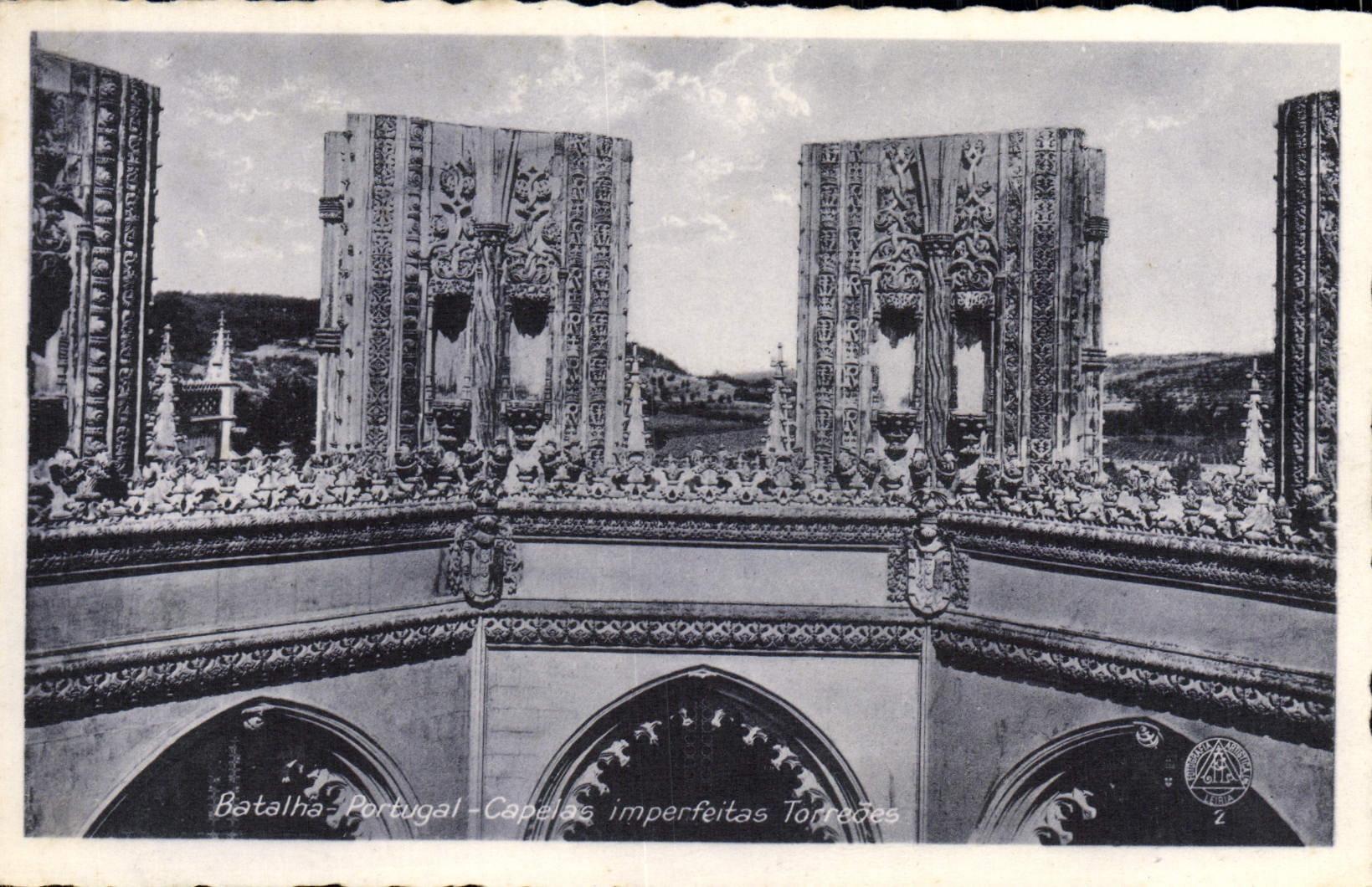 Imperfeitas Torredes de Batalha Portugal Capelas de la POSTAL de la VENDIMIA