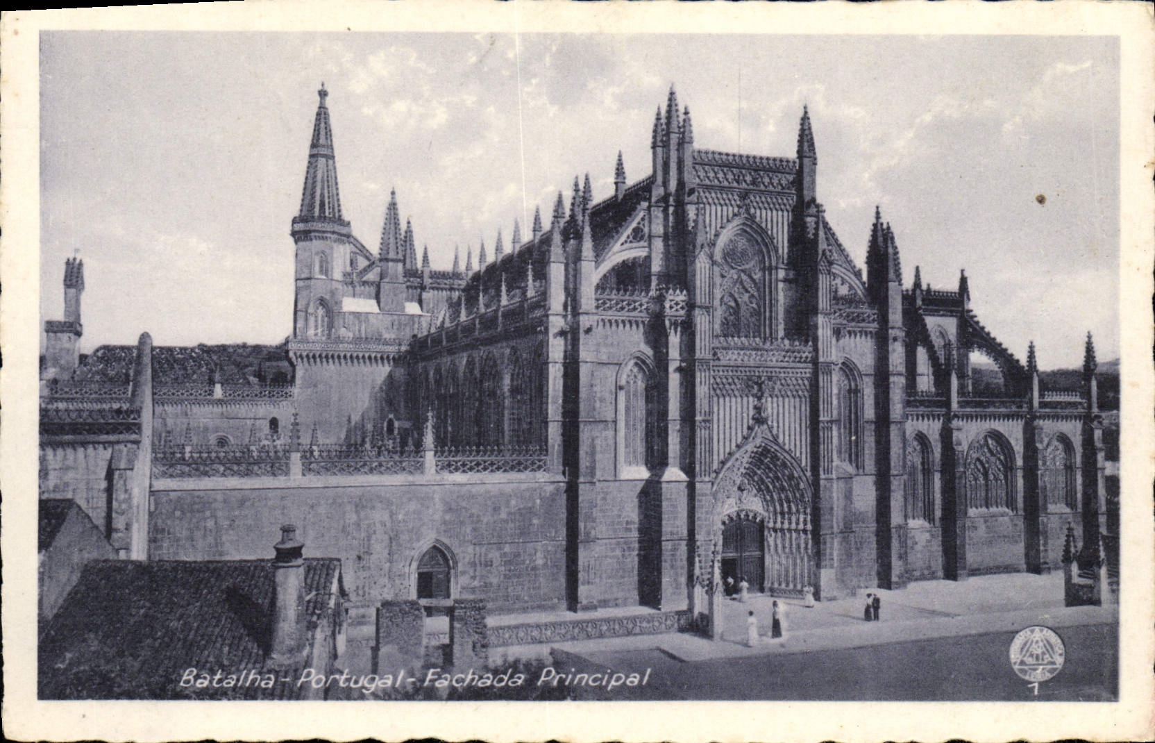 VINTAGE POSTCARD Batalha Portugal Fachada Principal