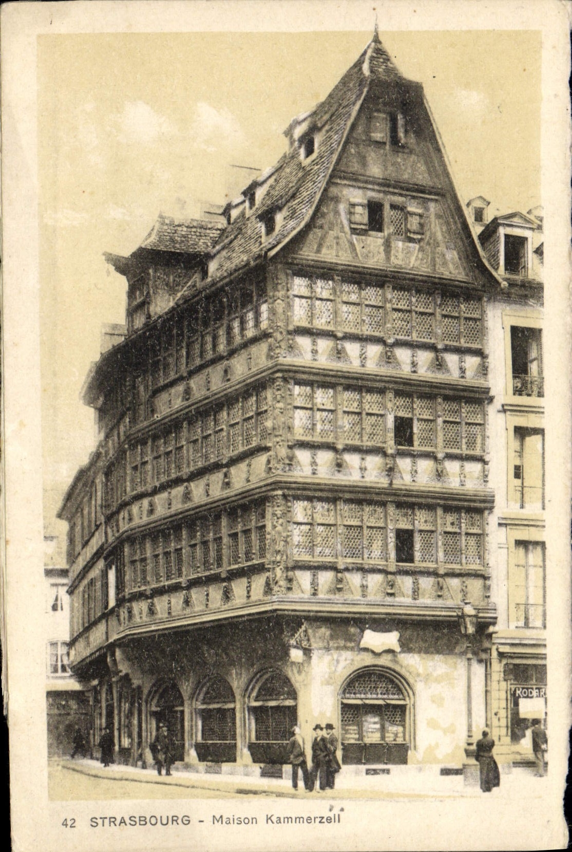 Casa de Estrasburgo Kammerzeil de la POSTAL de la VENDIMIA