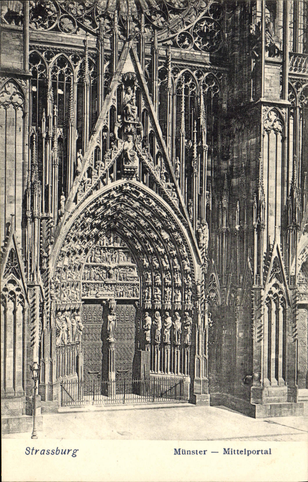 POSTAL Strassburg Munster Mittelportal de la VENDIMIA