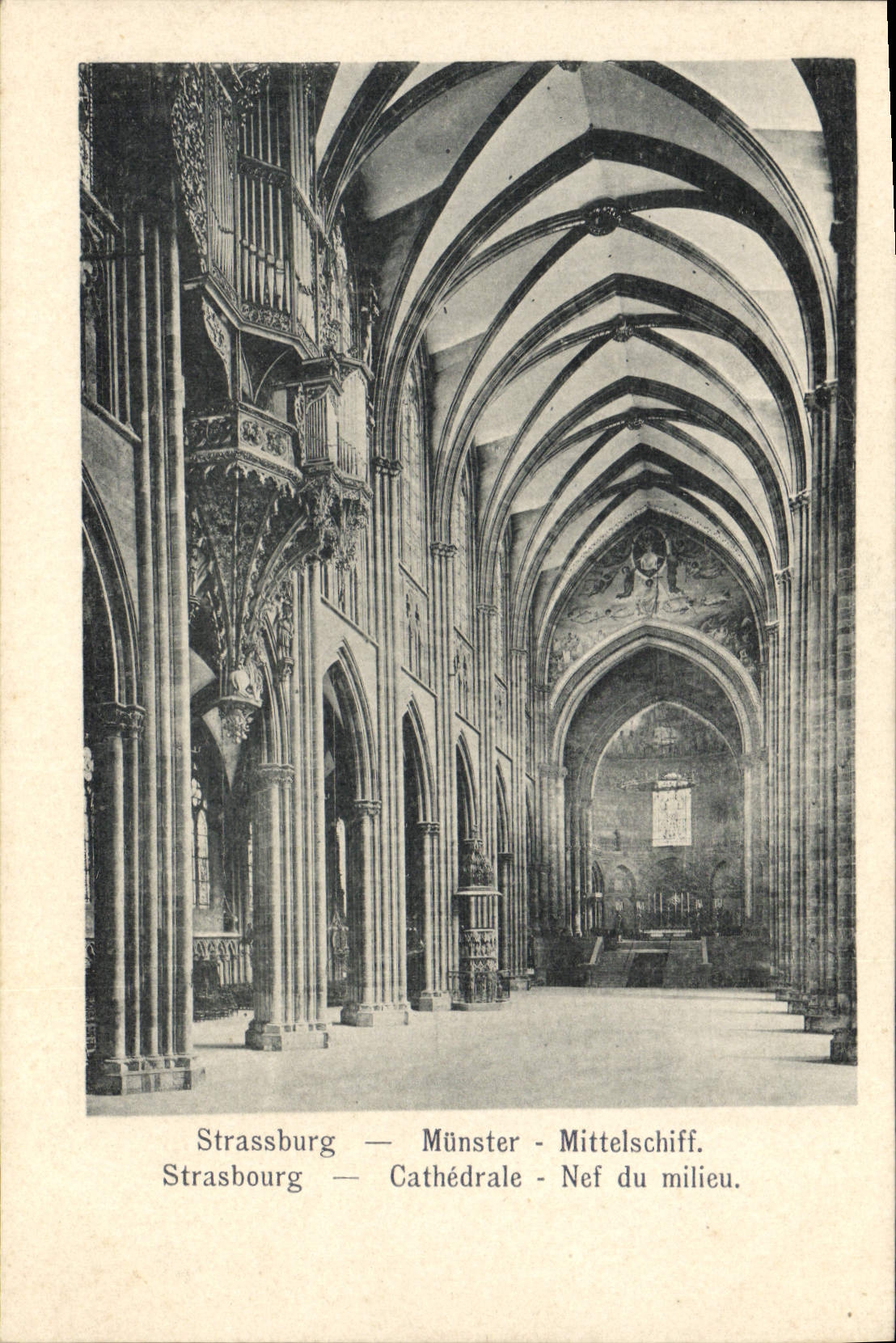 POSTAL Strassburg Munster Mittelschiff de la VENDIMIA