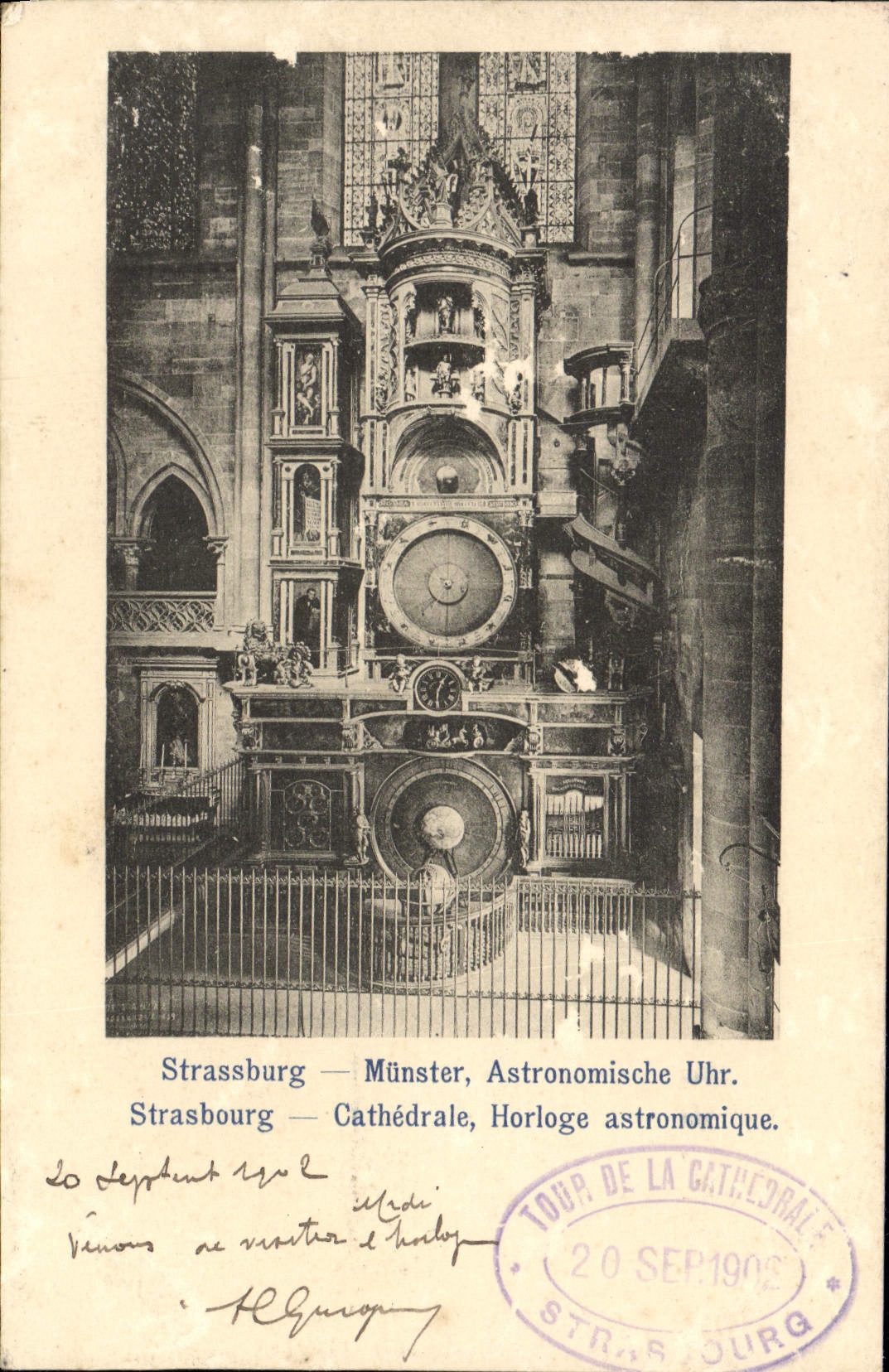 POSTAL Strassburg Munster Astronomische Uhr de la VENDIMIA