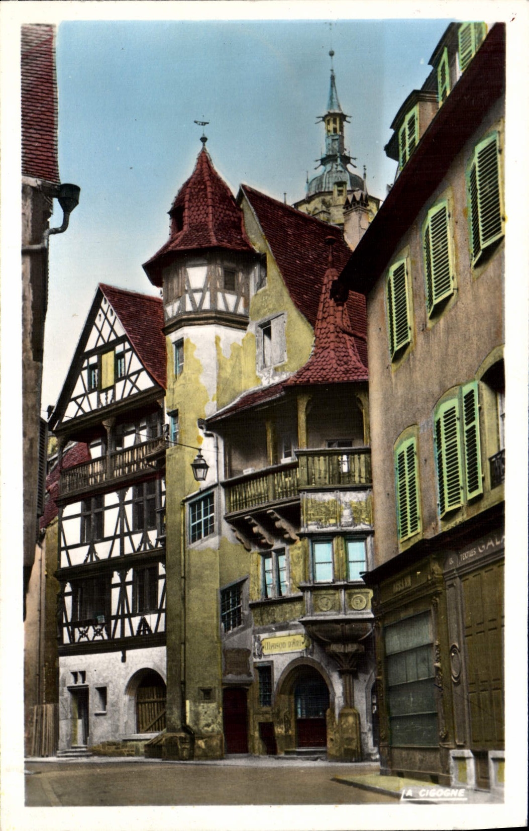 VINTAGE POSTCARD Colmar Street of the Merchants