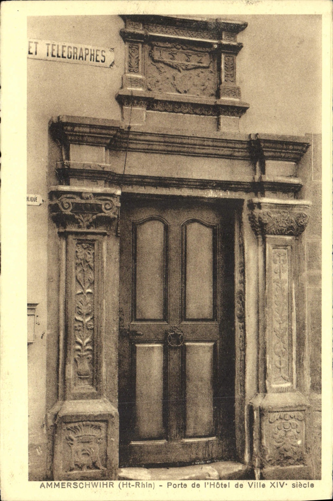 La POSTAL Ammerschwihr de la VENDIMIA coloca el ayuntamiento 14to