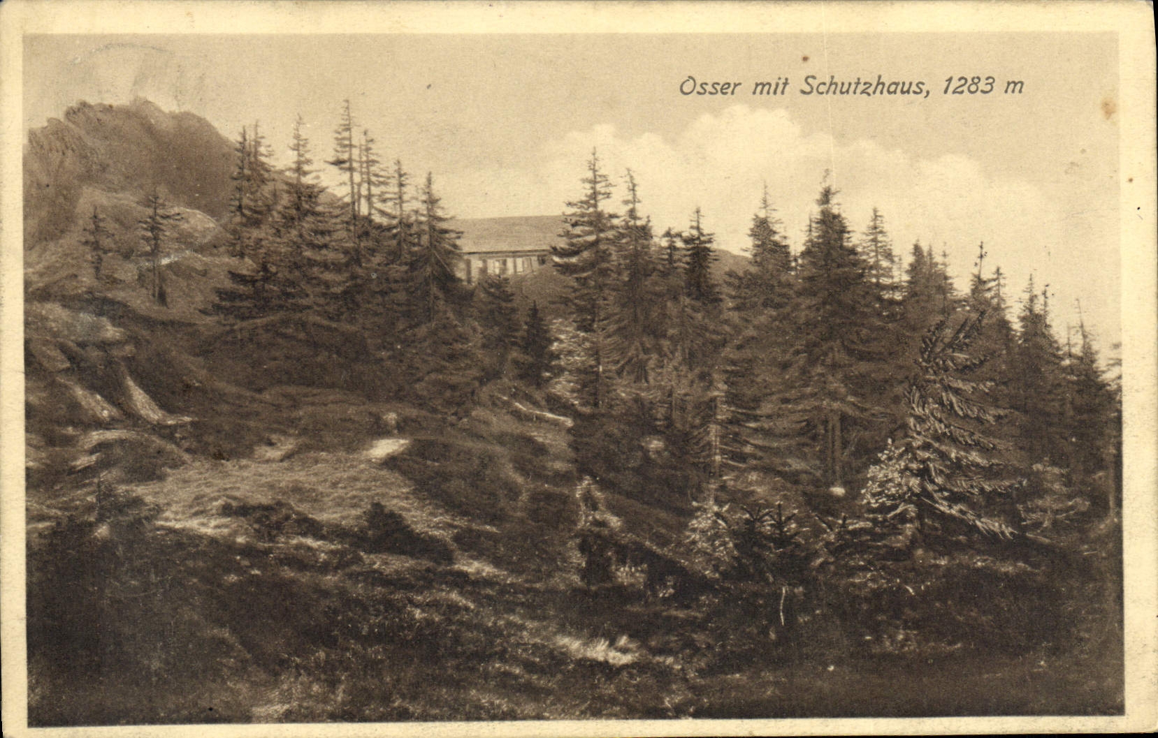 VINTAGE POSTCARD Osser MIT Schutzhaus