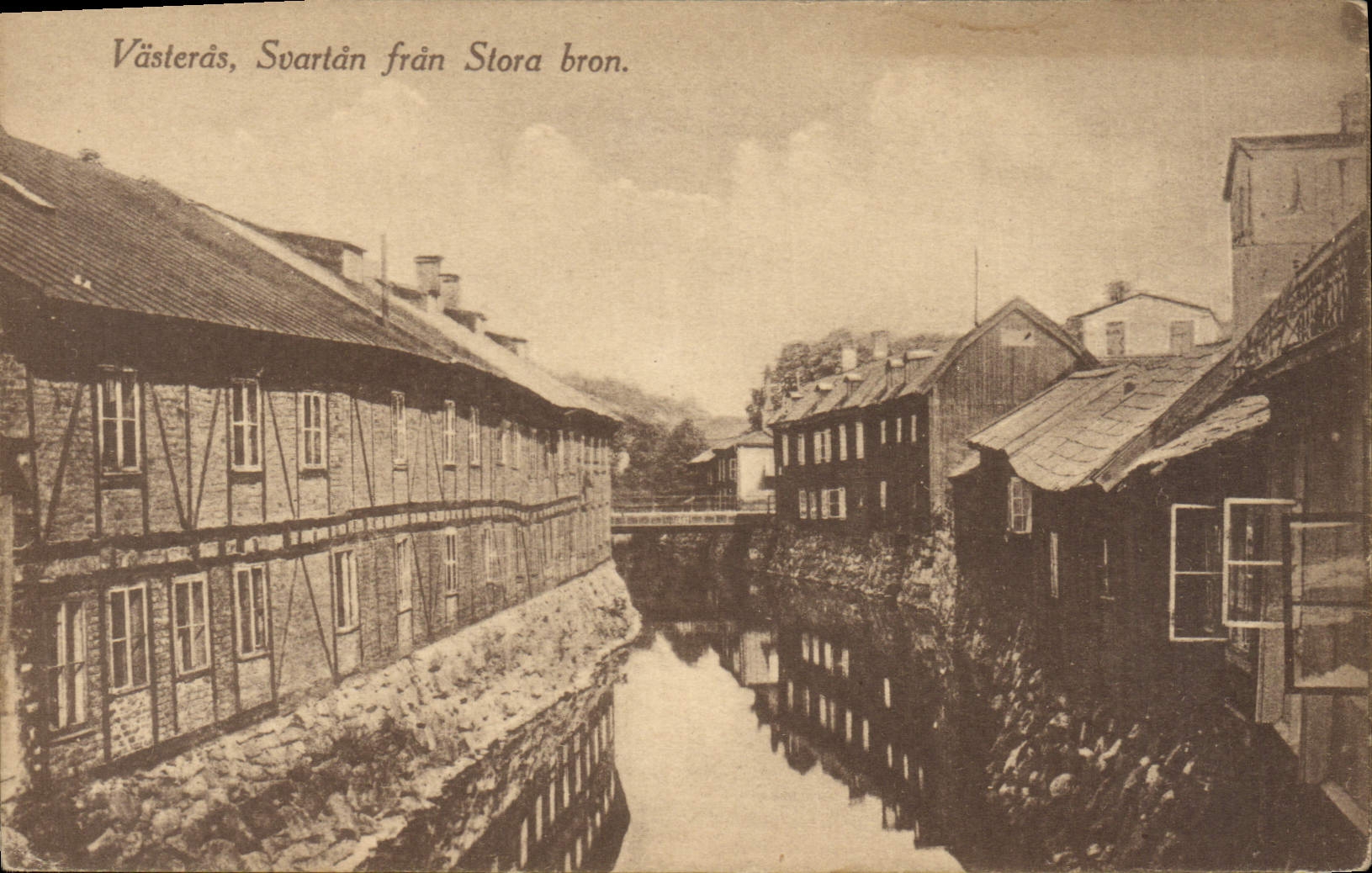 VINTAGE POSTCARD Vasteras Suartan Fran Stora Bron