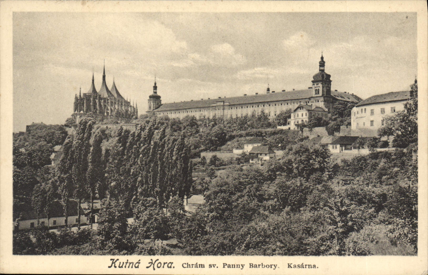 POSTAL Kuina Hora Chram SV Panny Barbory Kasarna de la VENDIMIA