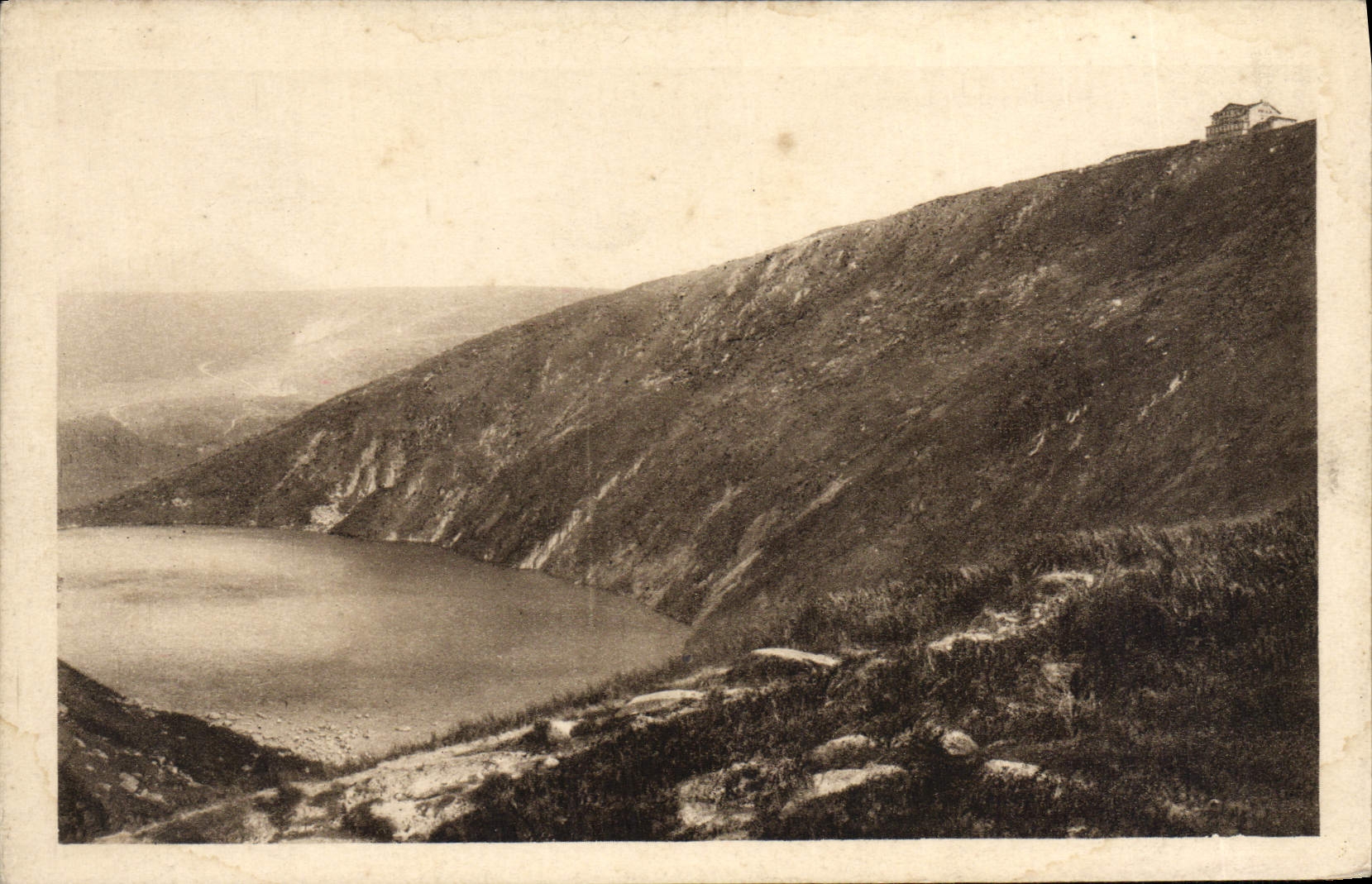 CPA Riesengebirge Grosser Teich Mit Prinz Heinrich Baude