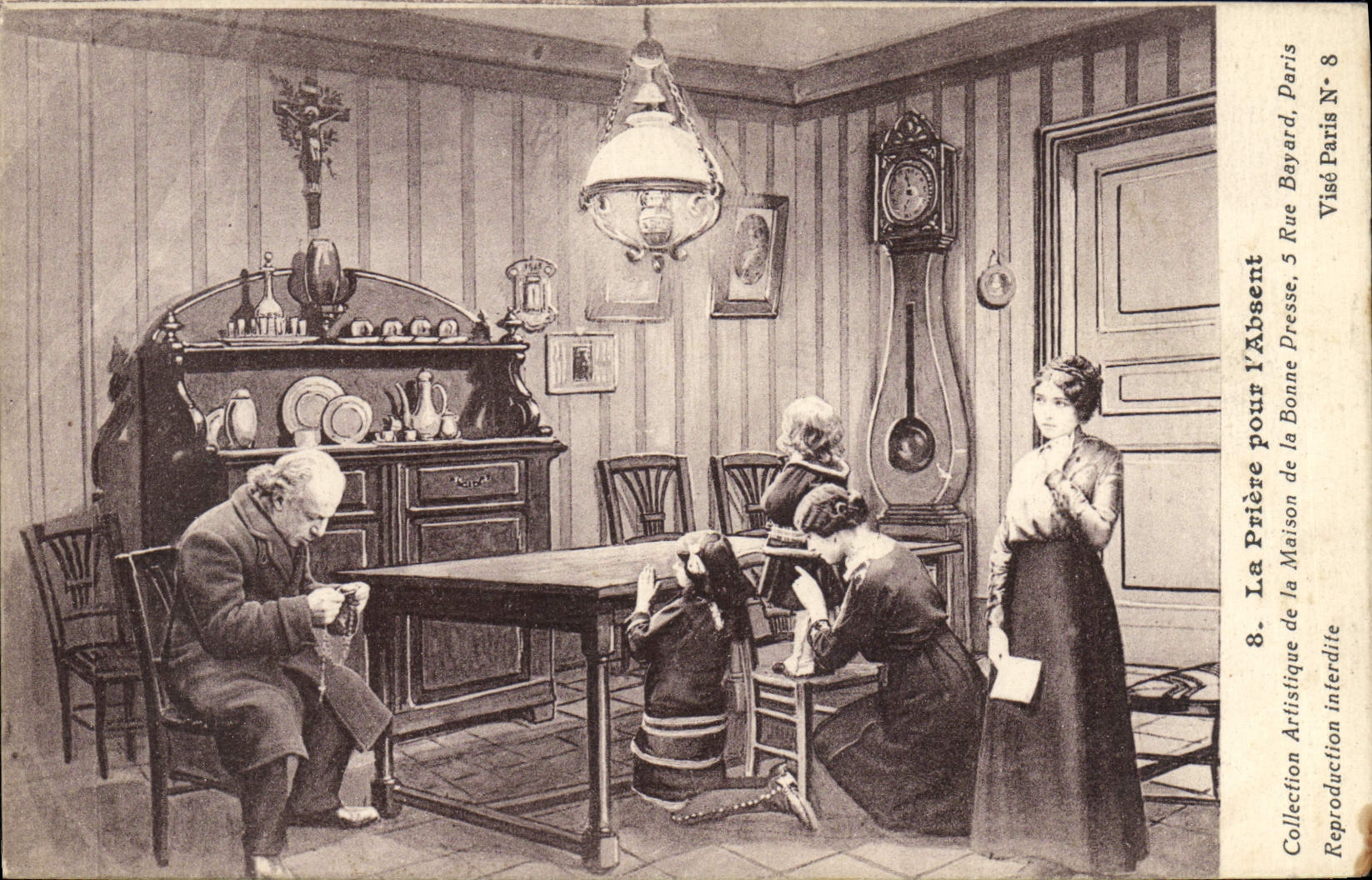 VINTAGE POSTCARD the Prayer For the Absent one