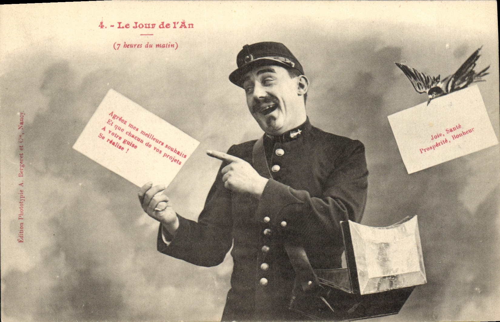 CPA Le Jour De l'An Facteur 