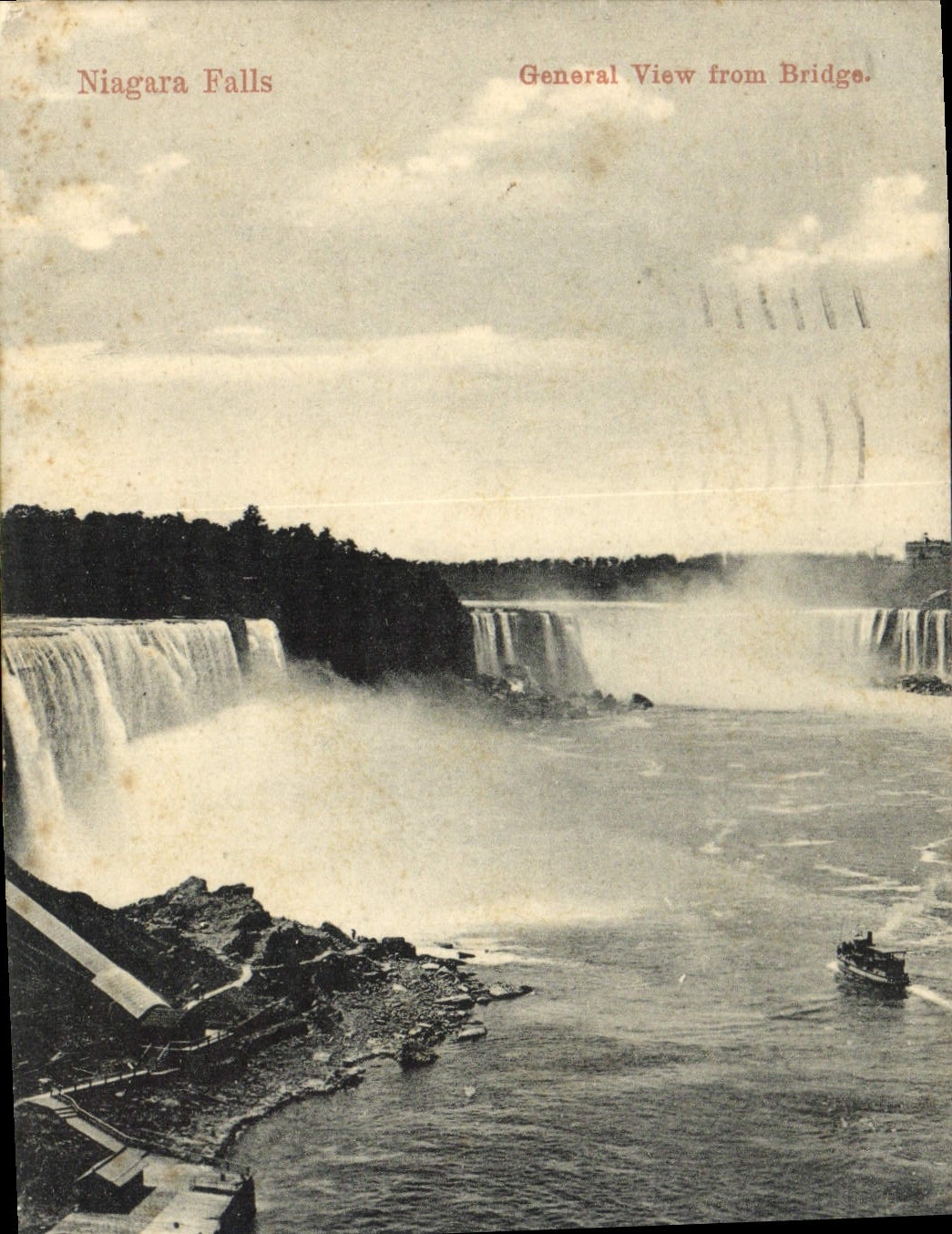 VINTAGE POSTCARD Niagara Falls General View From Bridge