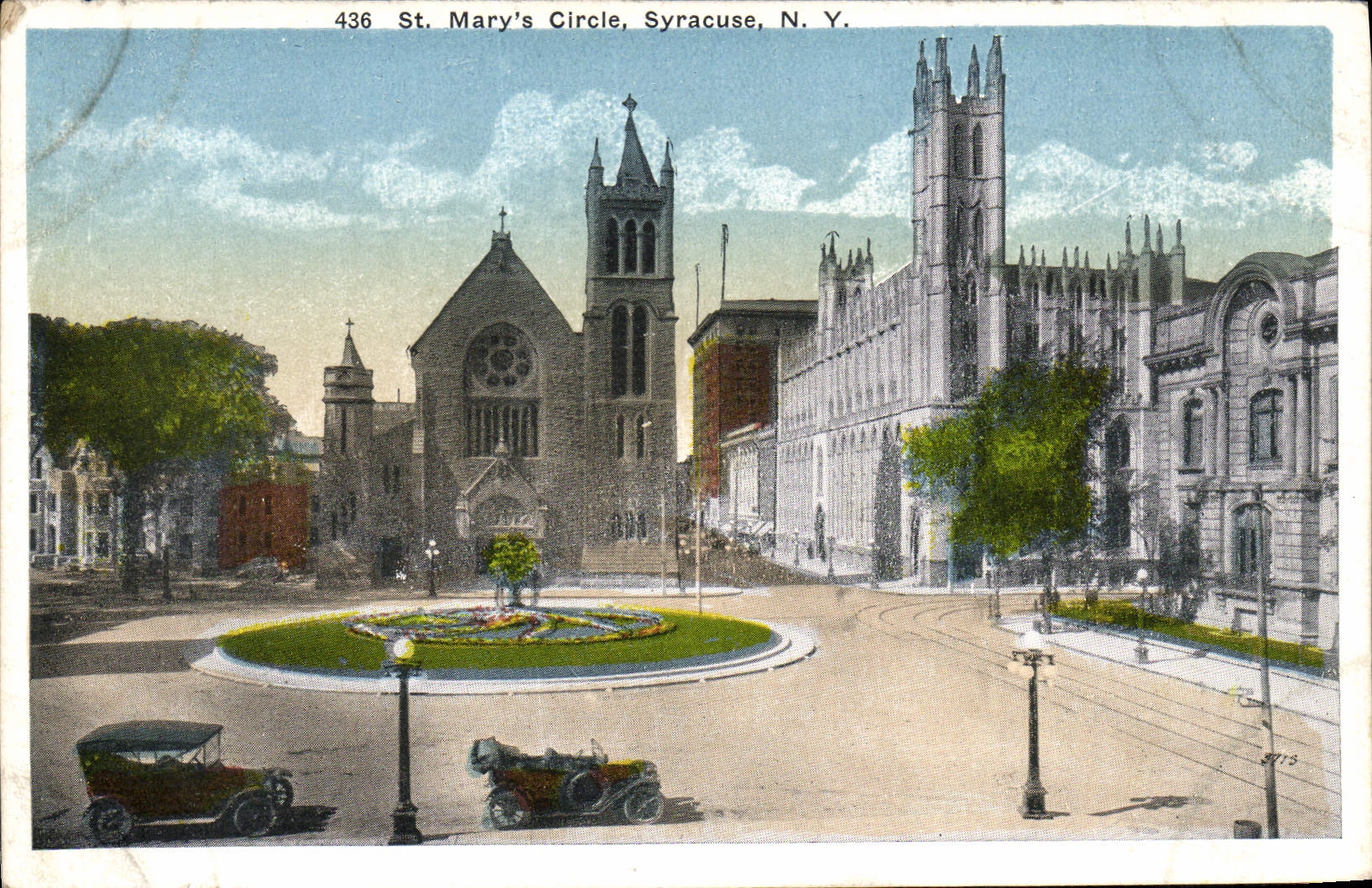 VINTAGE POSTCARD St Mary' S Circle Syracuse