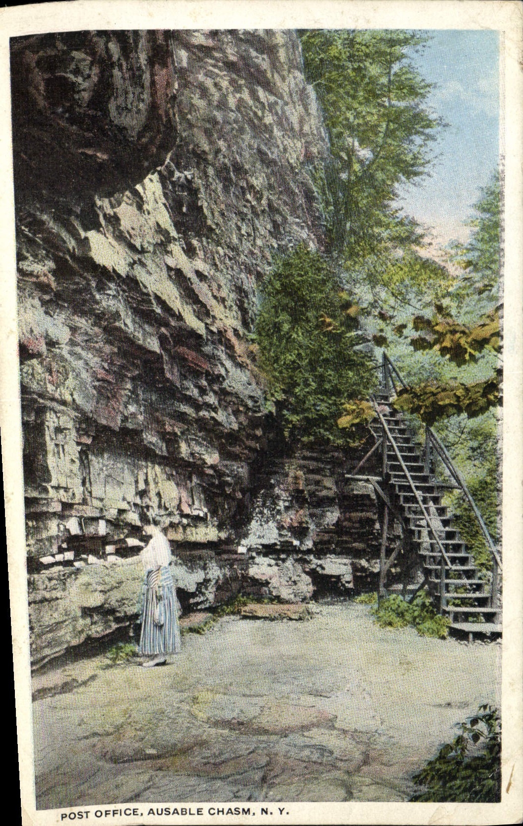 VINTAGE POSTCARD Post Office Ausable Chasm