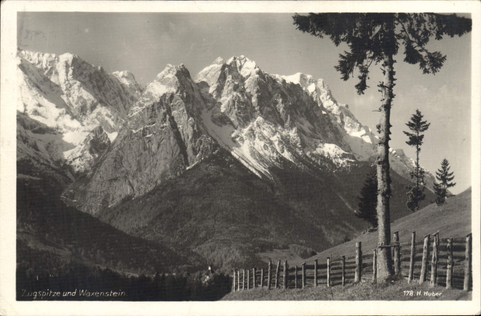 VINTAGE POSTCARD Zugspitze und Waxenstein