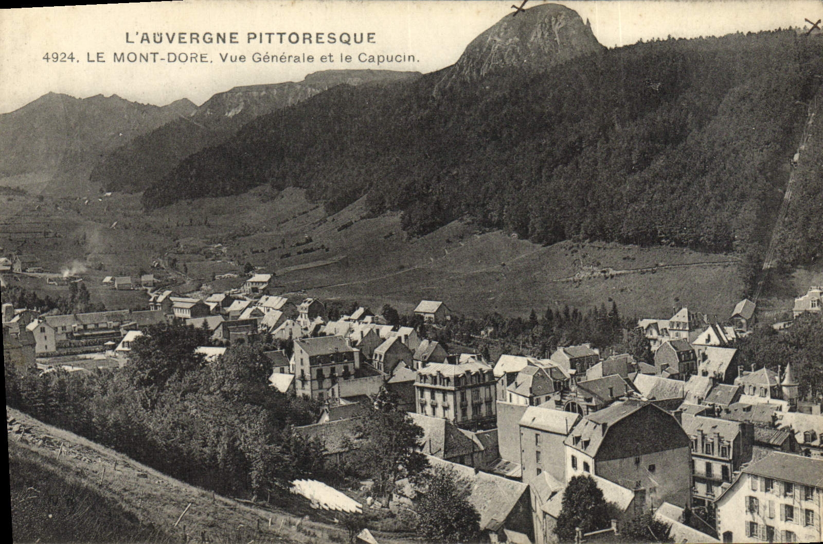 VINTAGE POSTCARD Auvergne Pittoresque the Mount Gilds View and the Capuchin