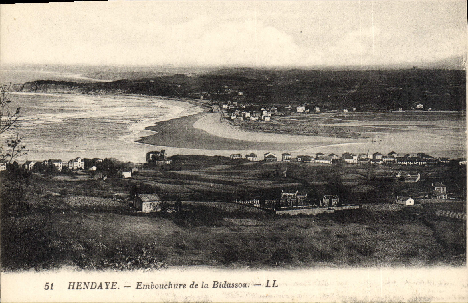 VINTAGE POSTCARD Hendaye Mouth of Bidassoa