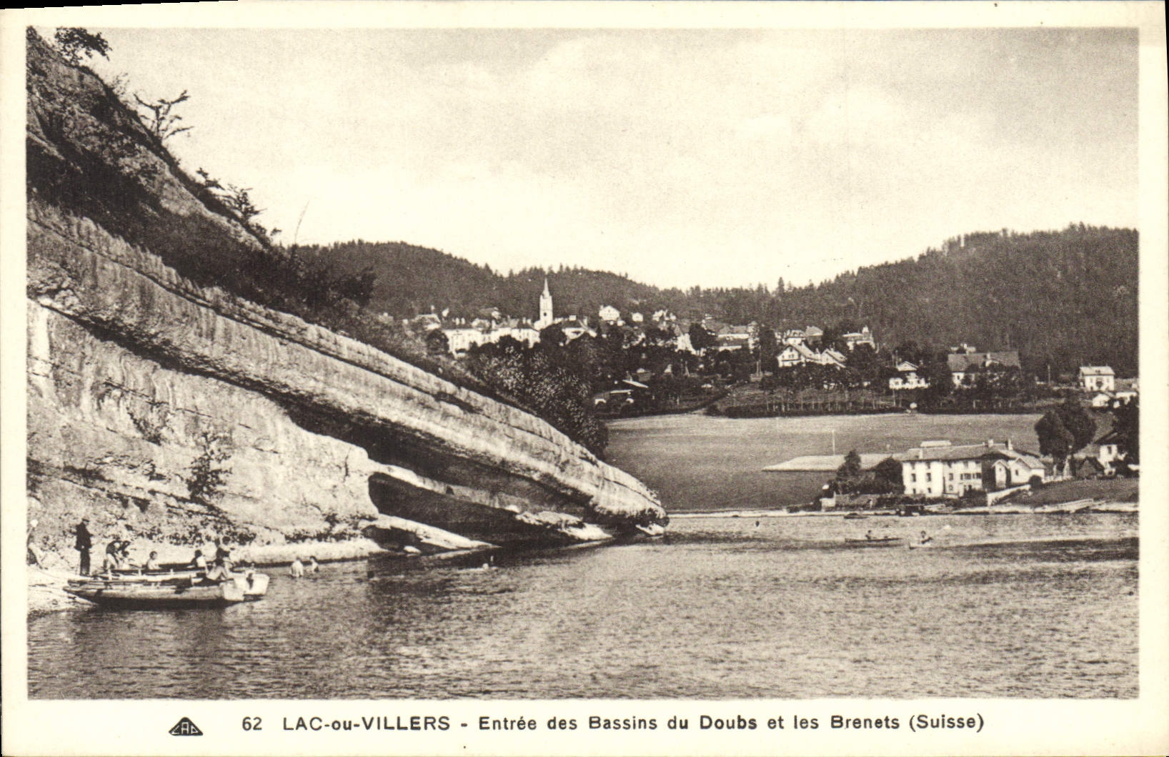 VINTAGE POSTCARD Lake or Villers Entered of the Basins of Doubs and Brenets