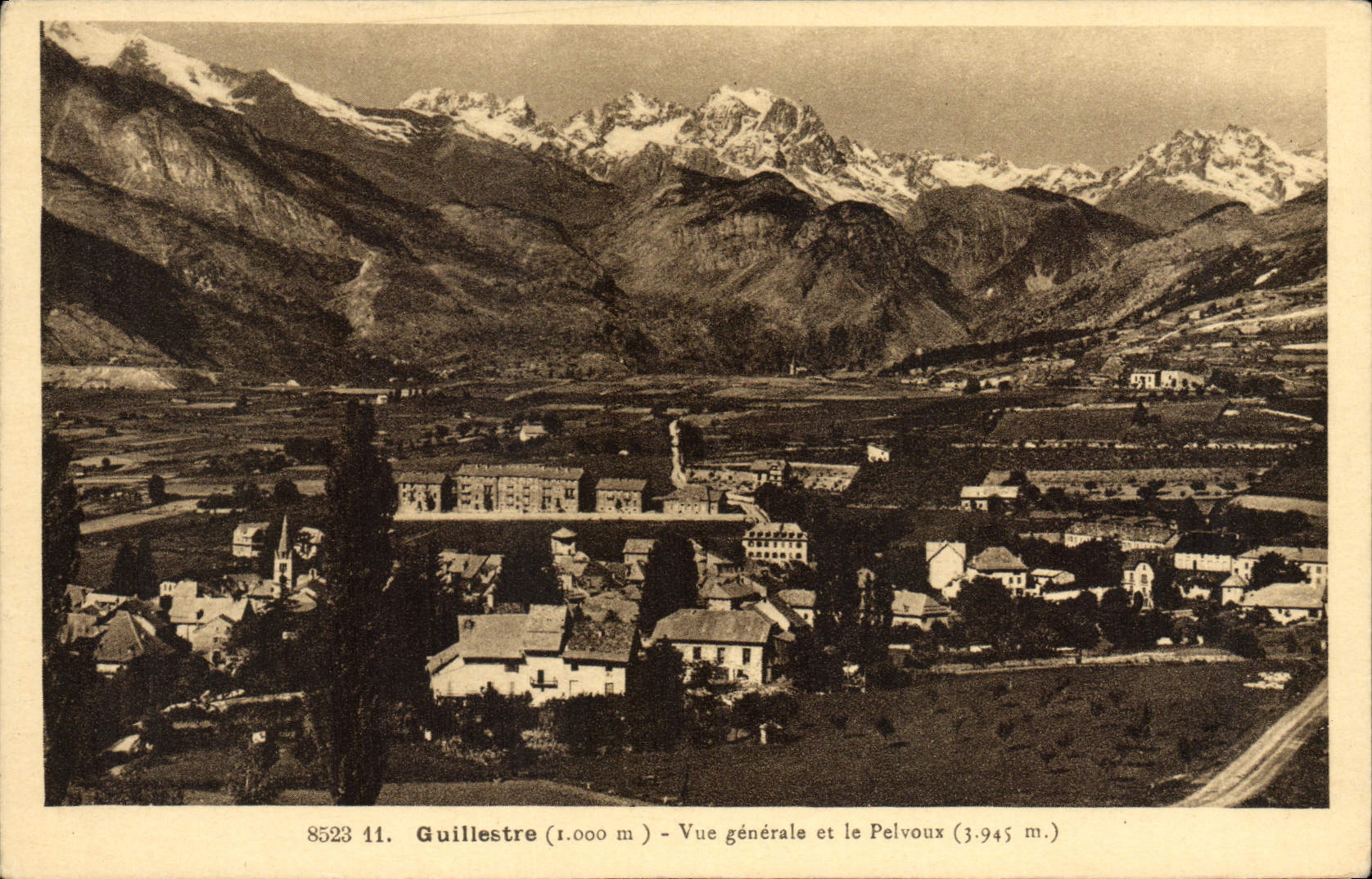 Opinión y Pelvoux de Guillestre de la POSTAL de la VENDIMIA