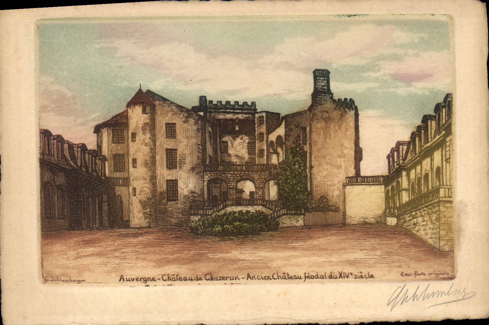 CPA Auvergne Chaleau de Chazeron Aricien Chateau feodal du 14eme