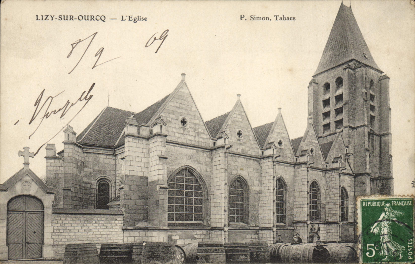 VINTAGE POSTCARD Lizy On Ourcq the Church