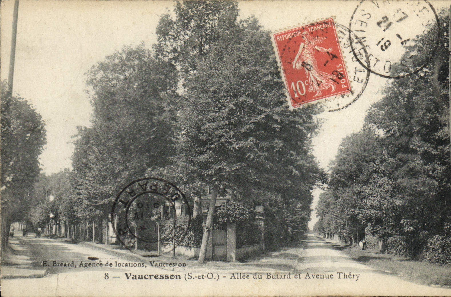 VINTAGE POSTCARD Vaucresson Gone Of Butard And Avenue Thery