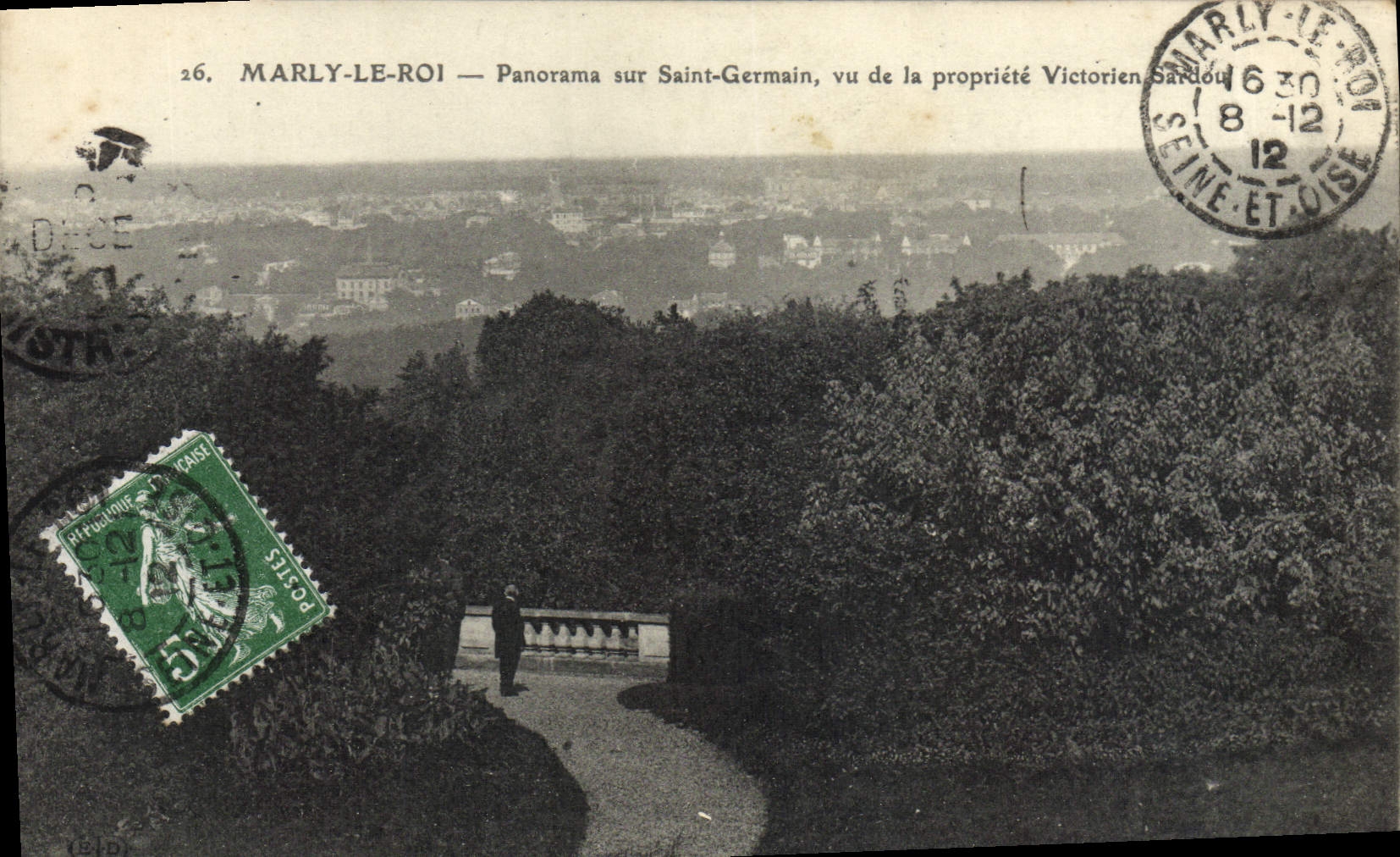 Característica vista margosa Victorien Sardou de rey Panorama On de la POSTAL de la VENDIMIA Saint Germain