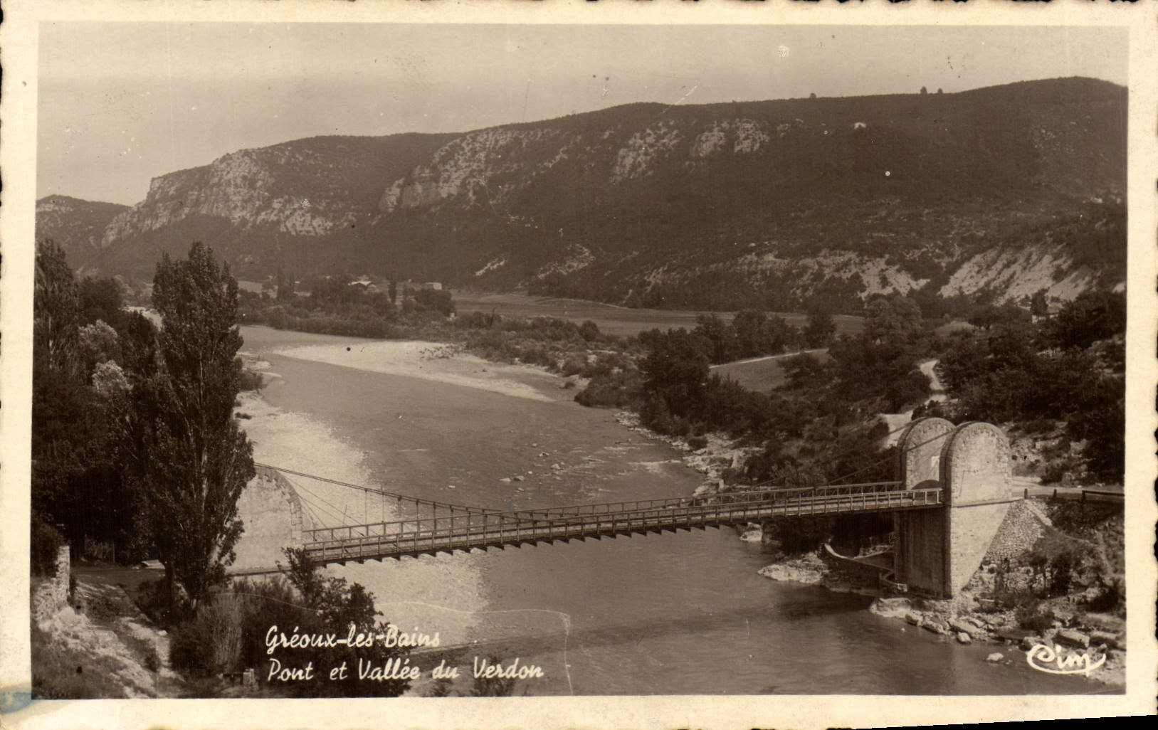 VINTAGE POSTCARD Greoux Les Bains Bridge And Valley Of the Verdon