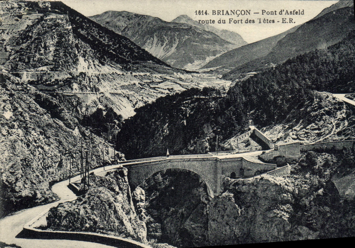 Puente de Briançon de la POSTAL de la VENDIMIA del camino de Asfeld del Fort en fecha los veranos