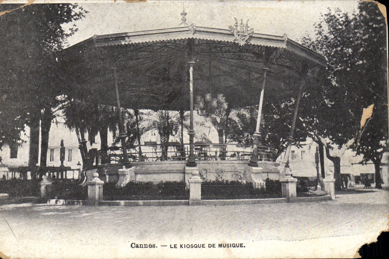 VINTAGE POSTCARD Cannes the Kiosk Of Music