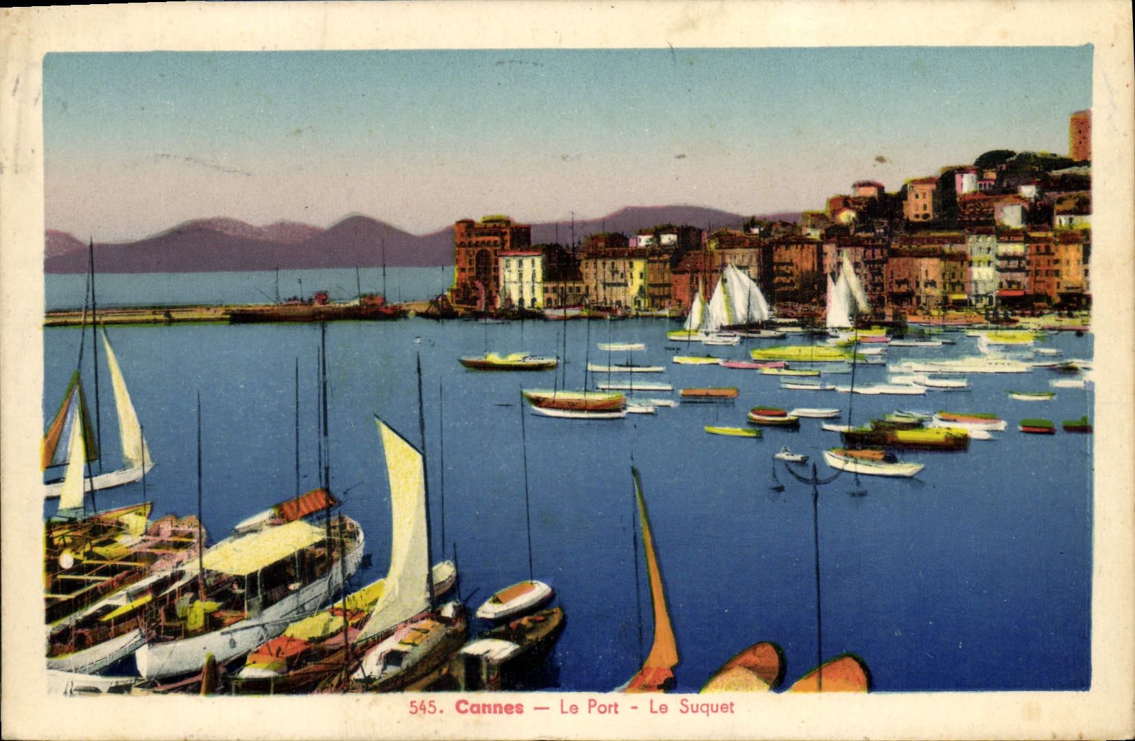 VINTAGE POSTCARD Cannes the Port Suquet