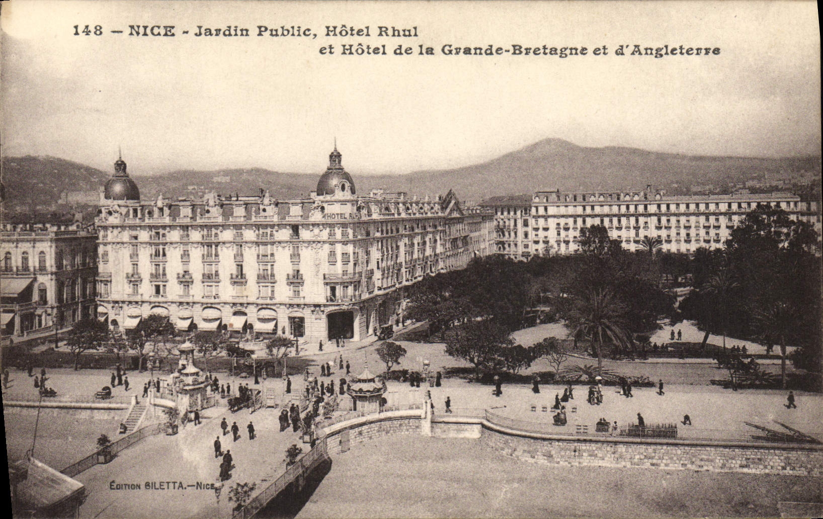 CPA Nice Jardin Public Hotel Rhul Et Hotel De La Grande Bretagne Et D'Angleterre