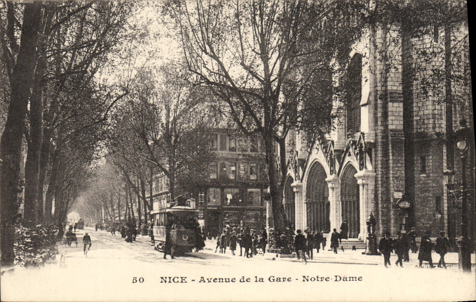 CPA Nice Avenue De La Gare Notre Dame Tramway