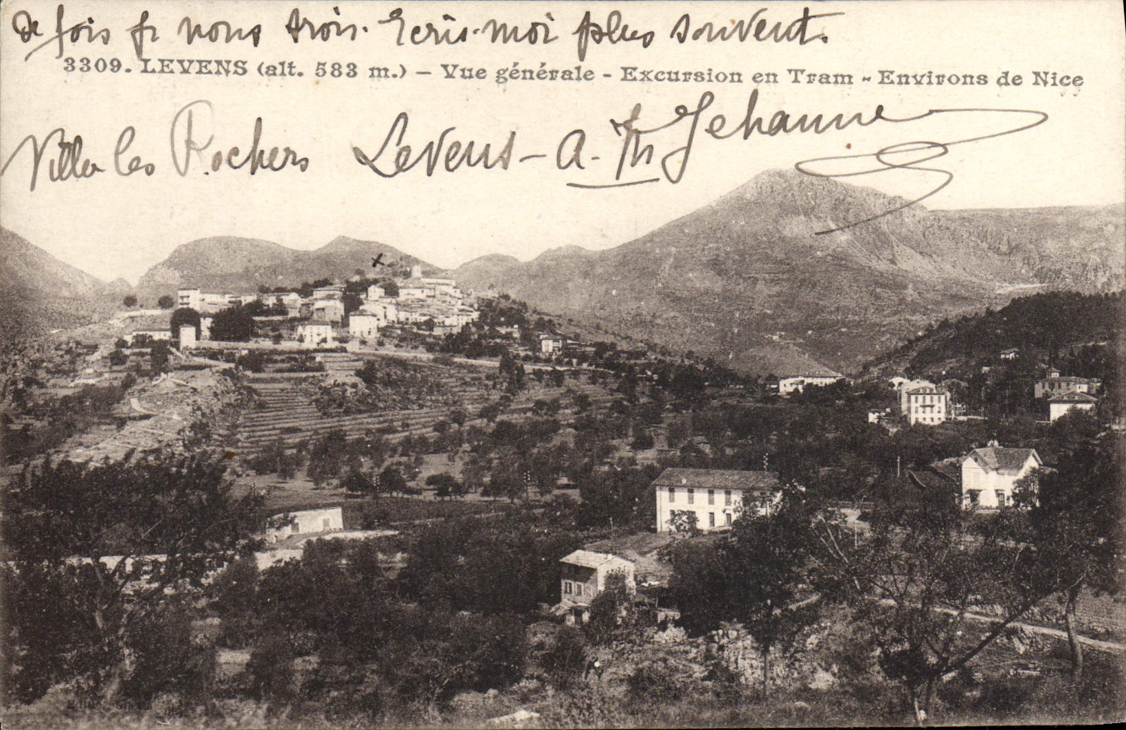 CPA Levens Vue Generale Excursion En Tram Environs De Nice