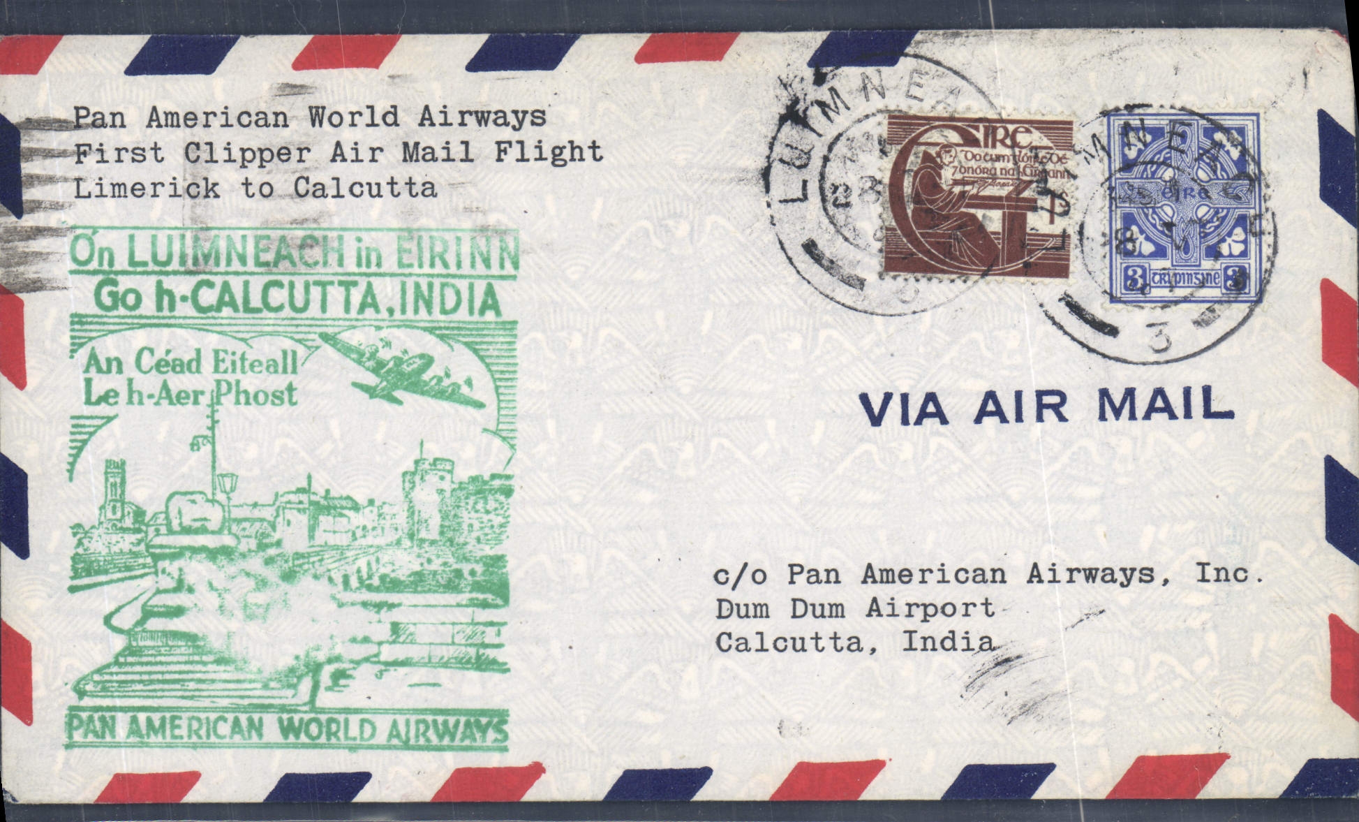 Letter Ireland Limerick to Calcutta 1 7 1947