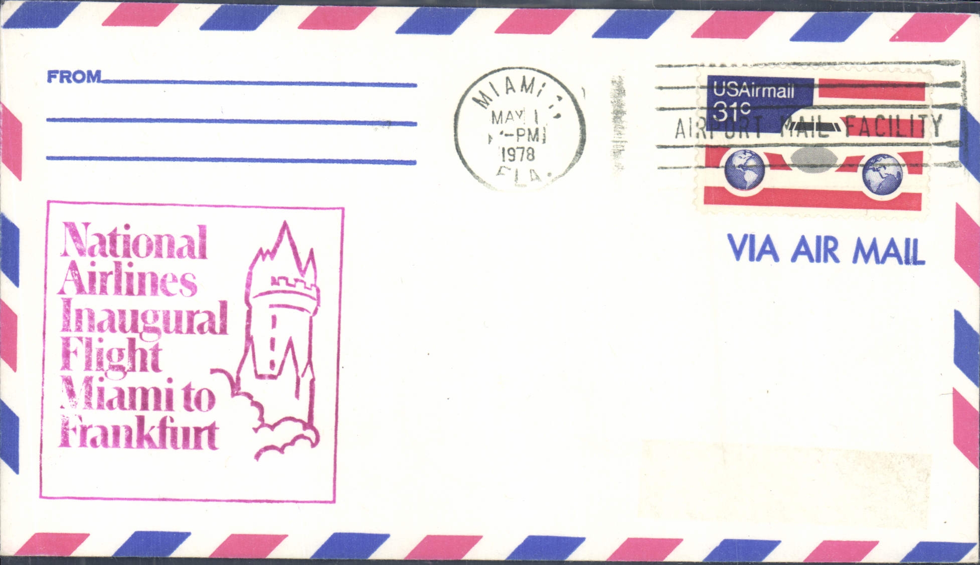 Lettre Etats Unis Miami Frankfurt 1 5 1978