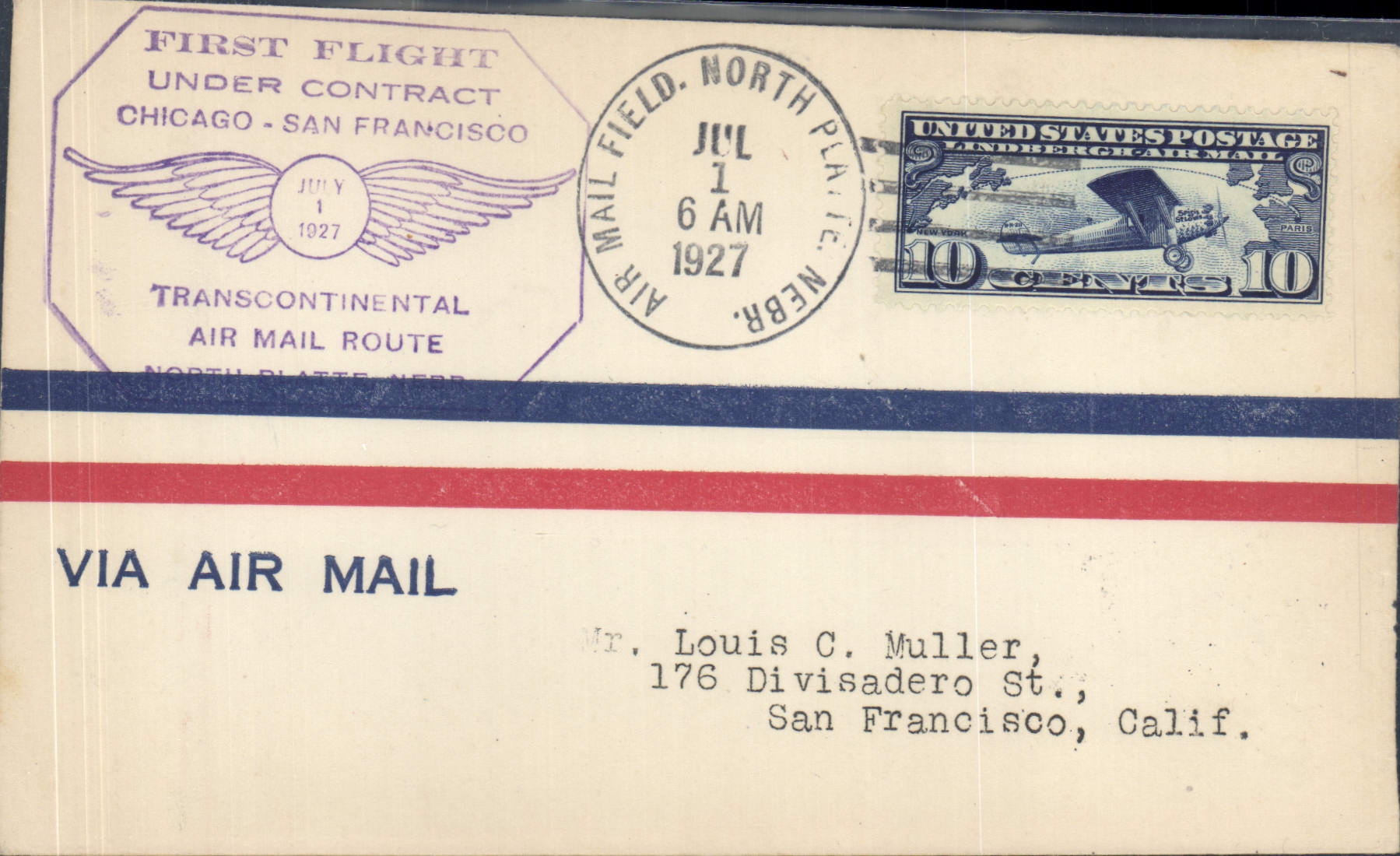 Lettre Etats Unis Chicago San Fransisco 1 7 1927