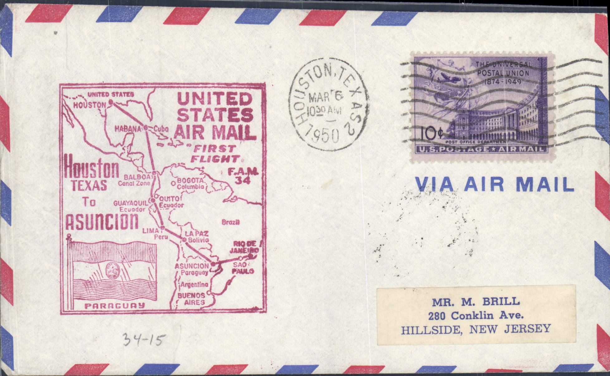 Letter the United States Houston to Asuncion 6 3 1950