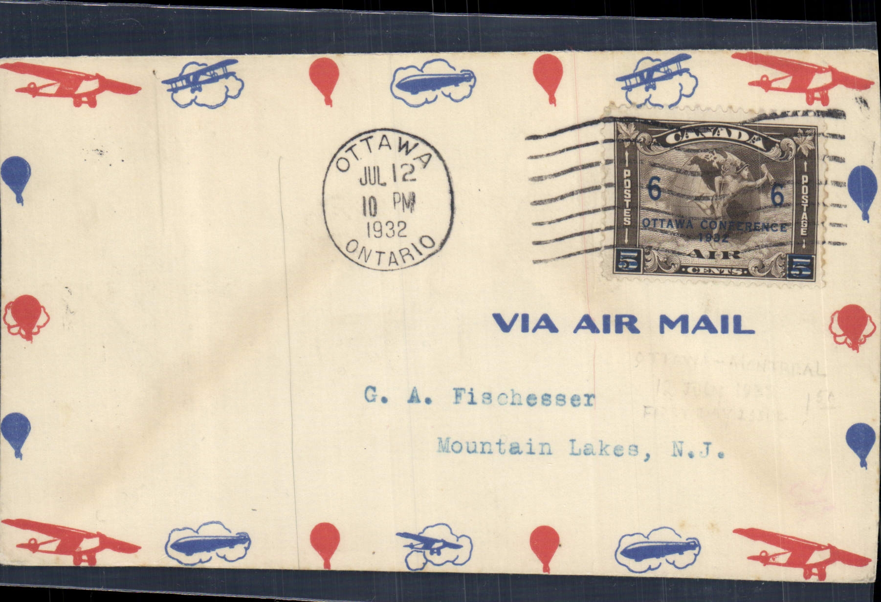 Lettre Canada FDC Ottawa Conference 12 7 1932