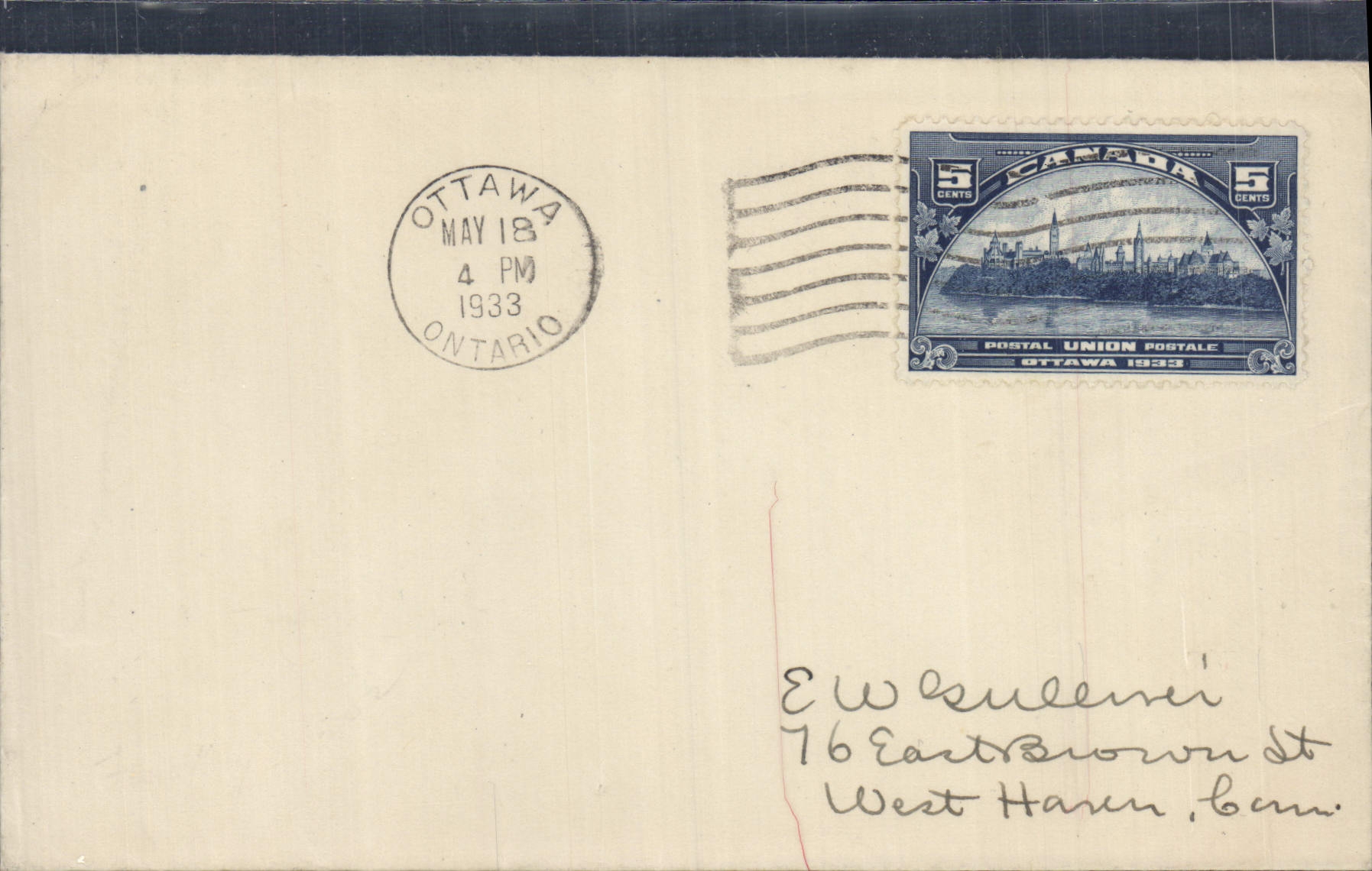 Letter Canada FDC Ottawa 1933 18 5 1933