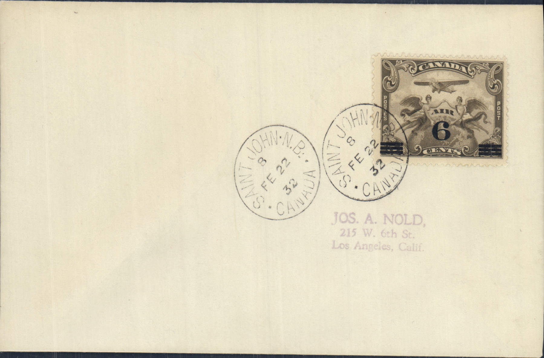 Lettre Canada FDC 22 2 1932