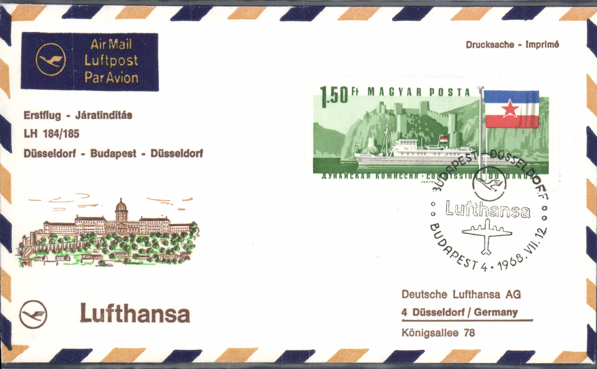 Letter Hungary Dusseldorf Budapest Dusseldorf 12 7 1968