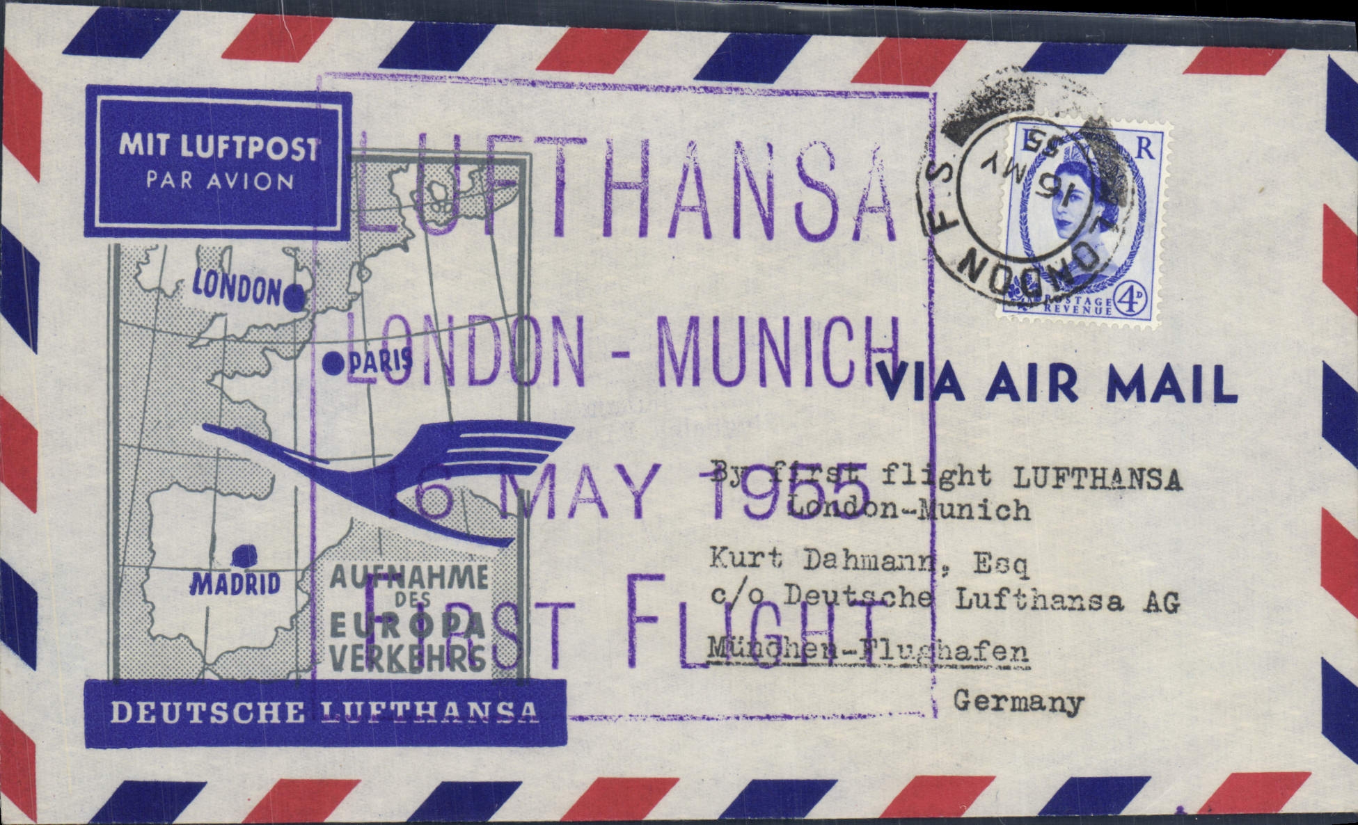 Letter London Hamburg 16 5 55