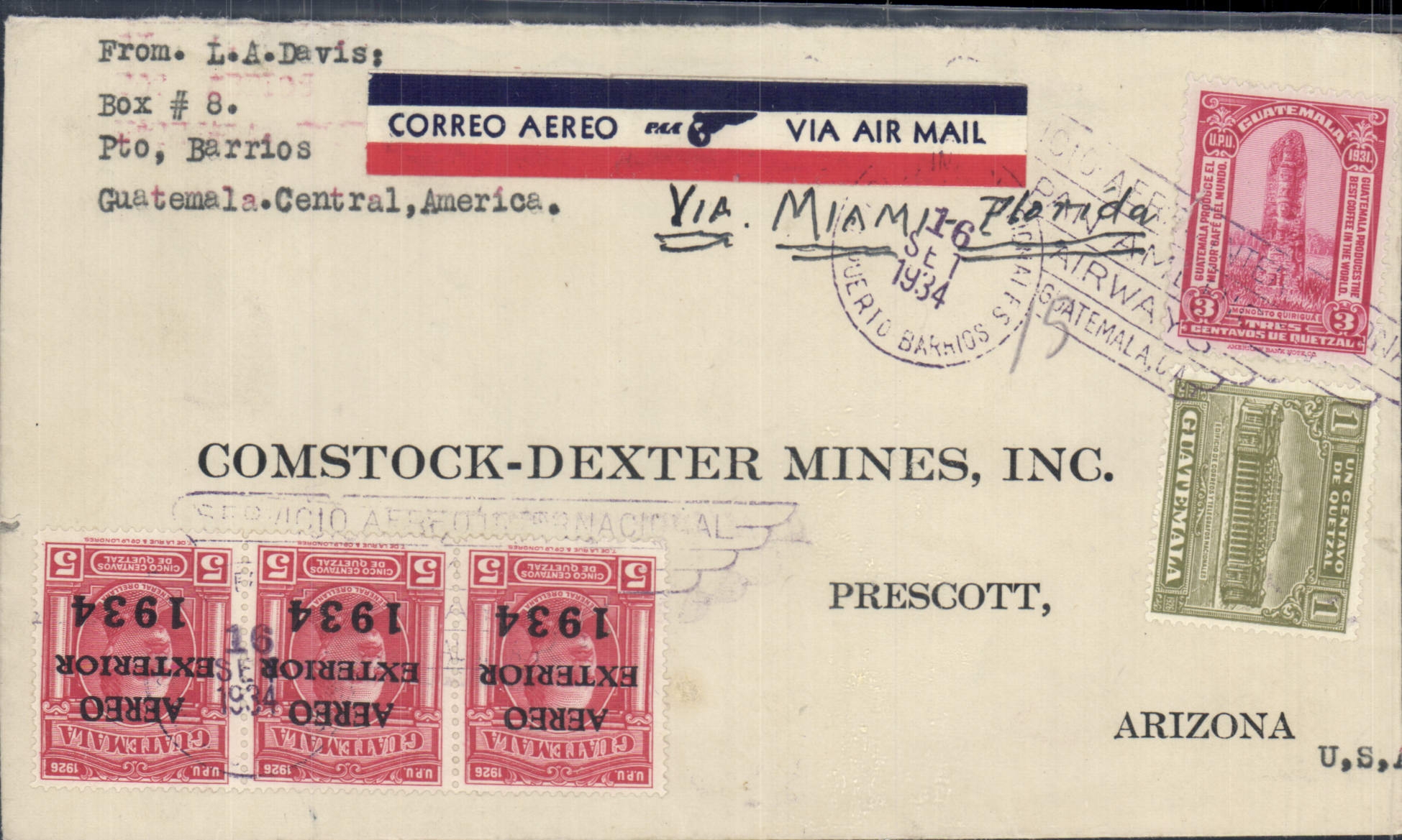 Guatemala letter 16 9 1934 to Prescott