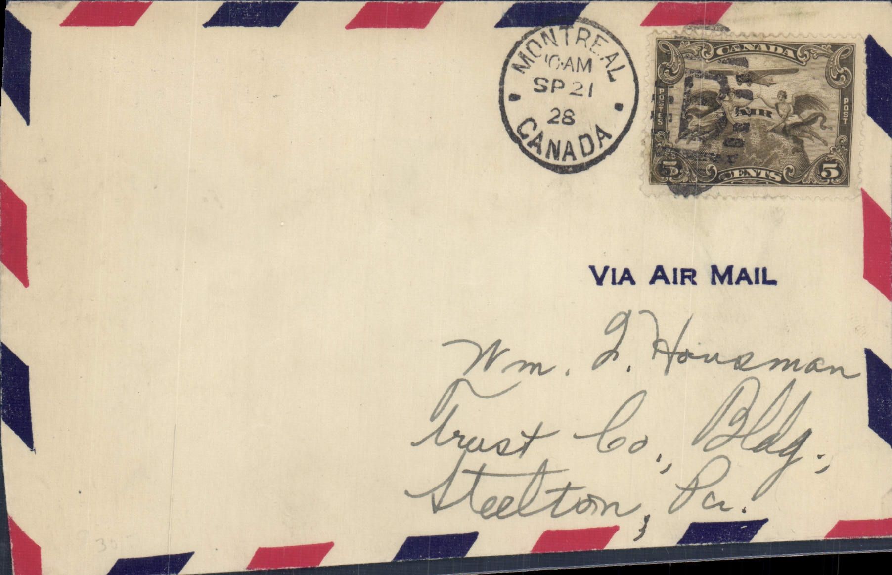 Lettre Canada FDC Montreal 21 2 1932