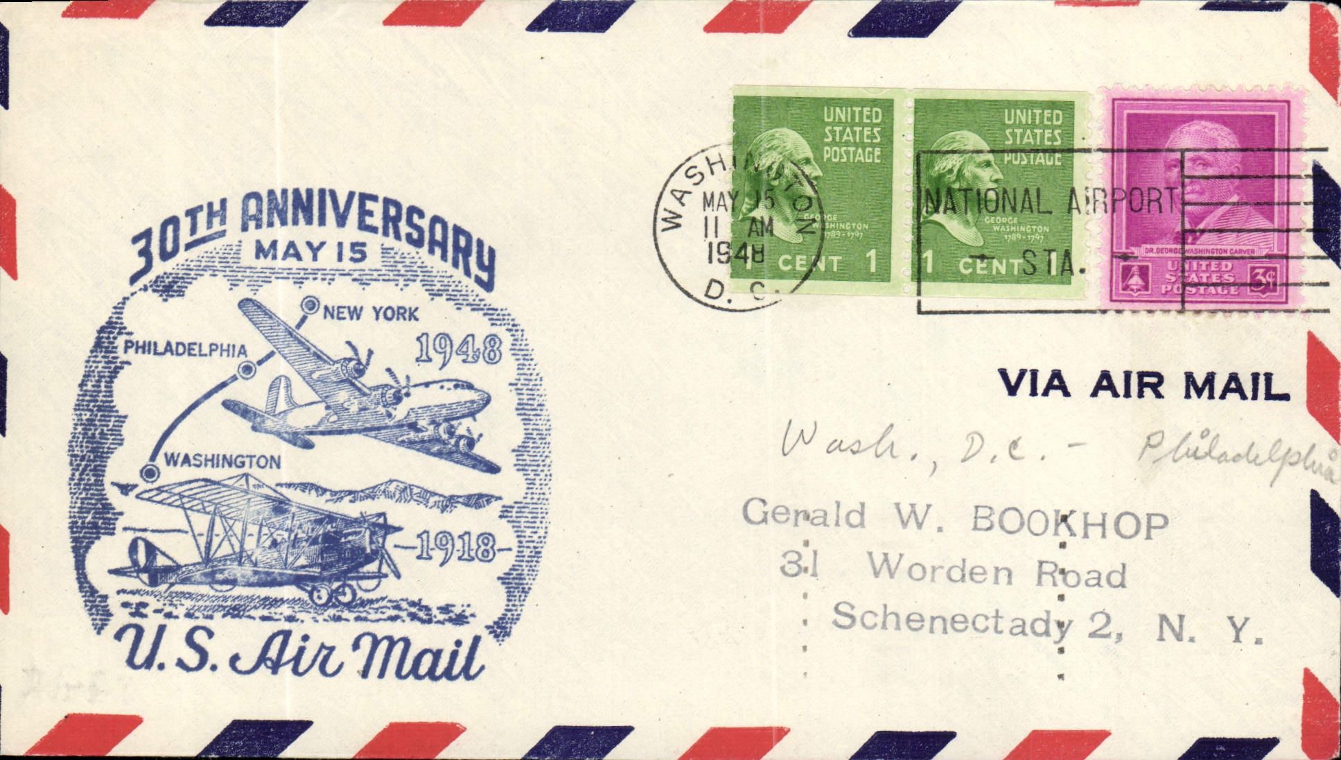 Letter the United States 30th anniversary New York Washington 15 5 1948