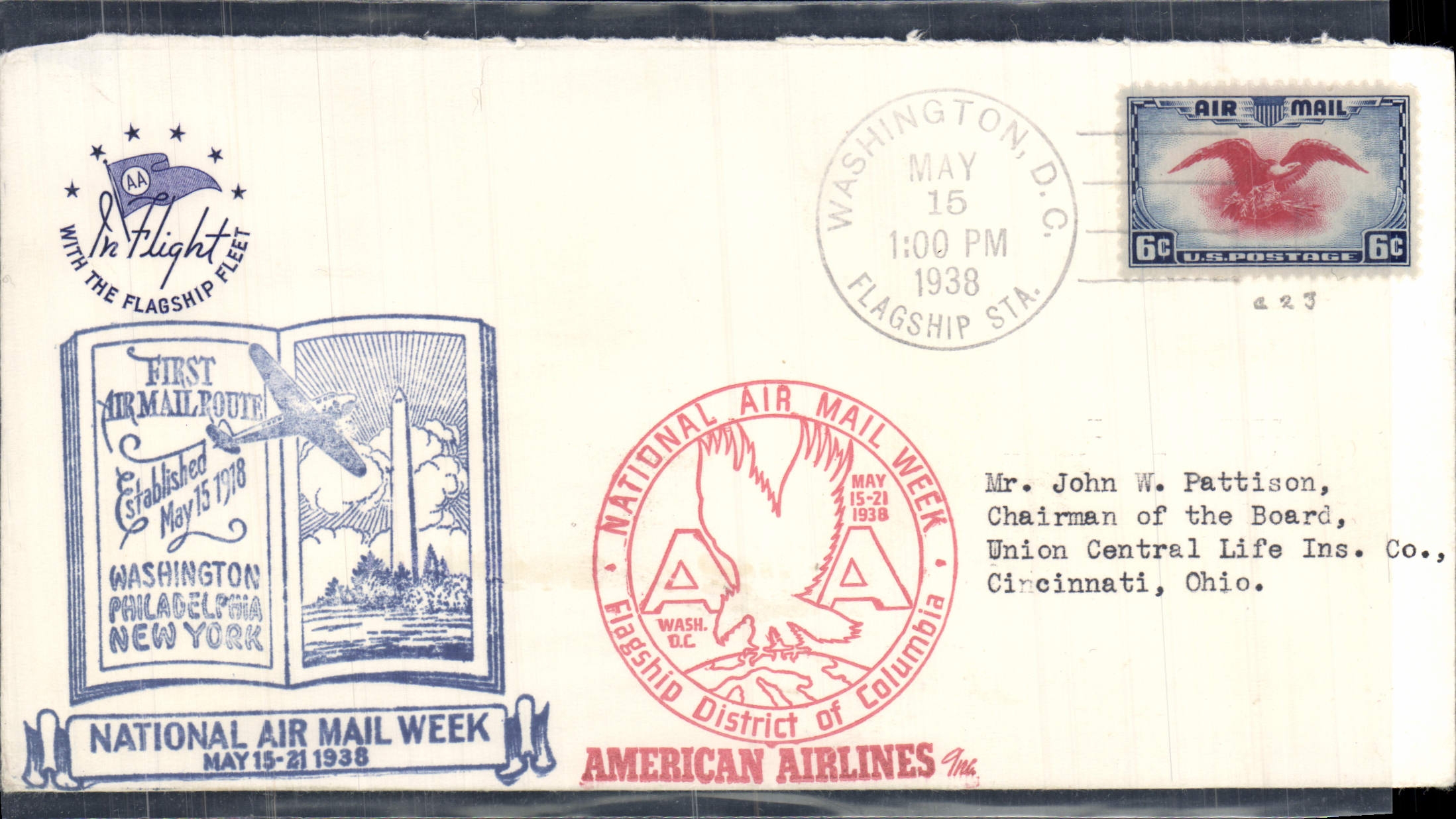 Letter the United States National Air Week 15 5 1938 Washington