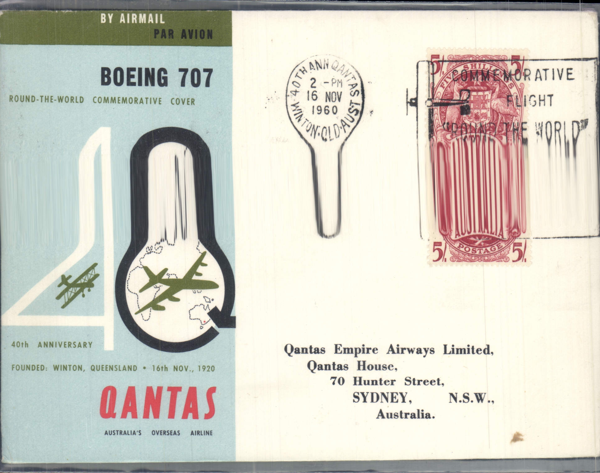 Letter Australia Boeing 707 16 11 1960