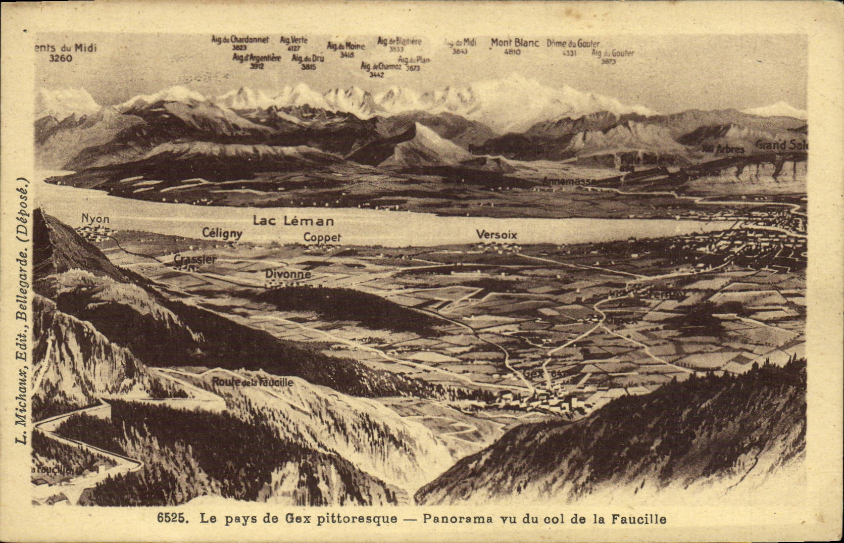 CPA Le pays de Gex Panorama vu du col de la Faucille