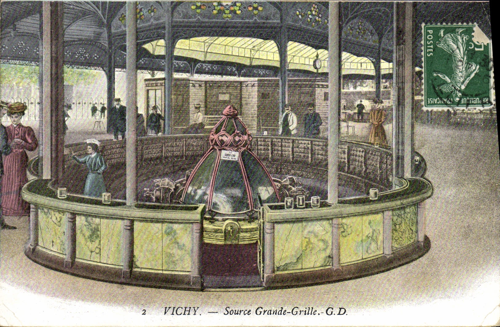 CPA Vichy Source Grande Grille